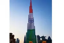 Celebrating PM Modi's visit, Burj Khalifa lit up with Indian Tricolour
